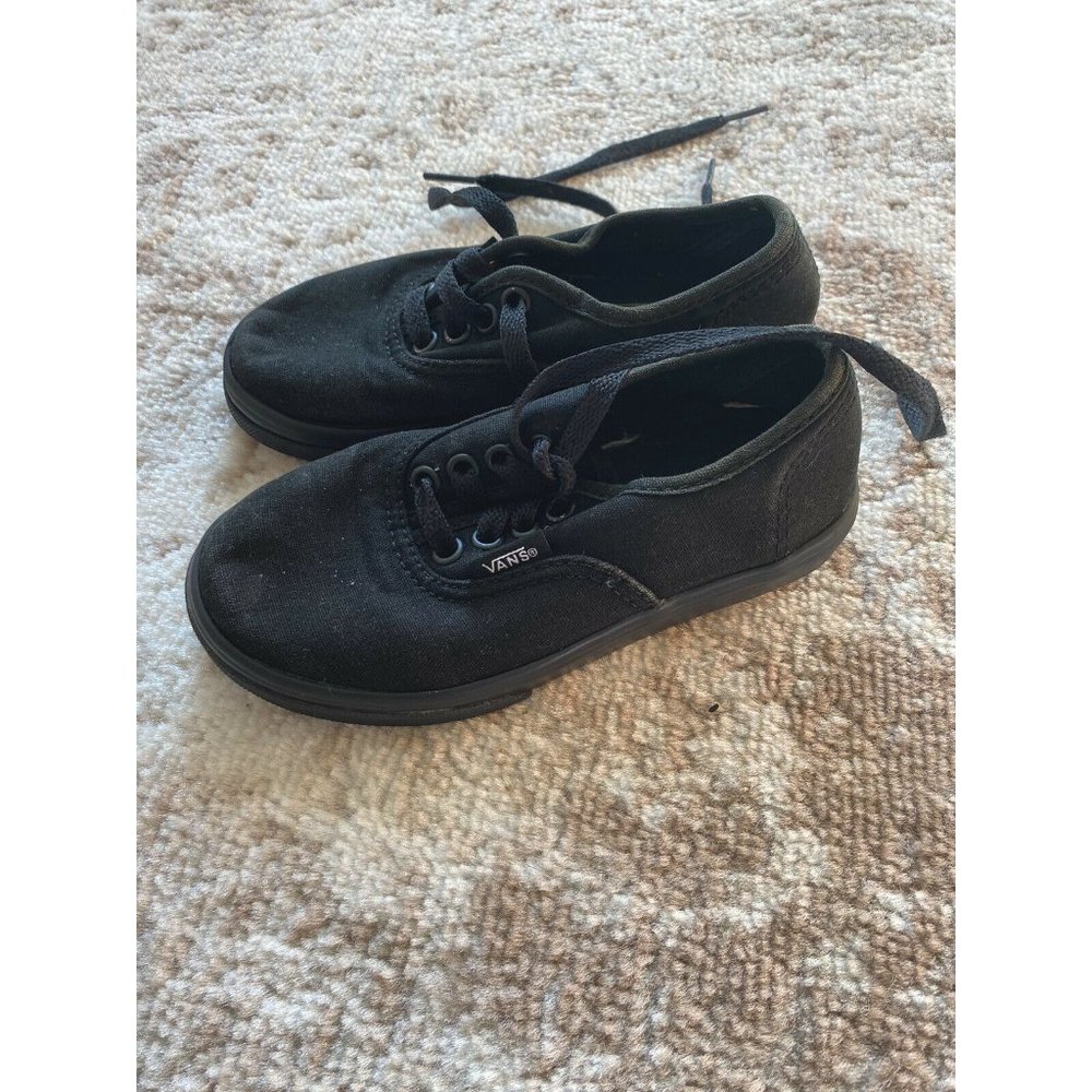 Black Vans Toddler Sz 10.5 Black Lace Up Sneakers Kids Classic Low Top Skate